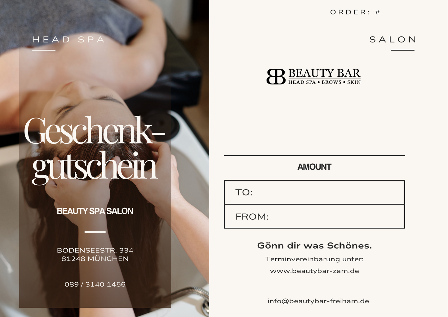 Gutschein für Beauty Bar Salon
